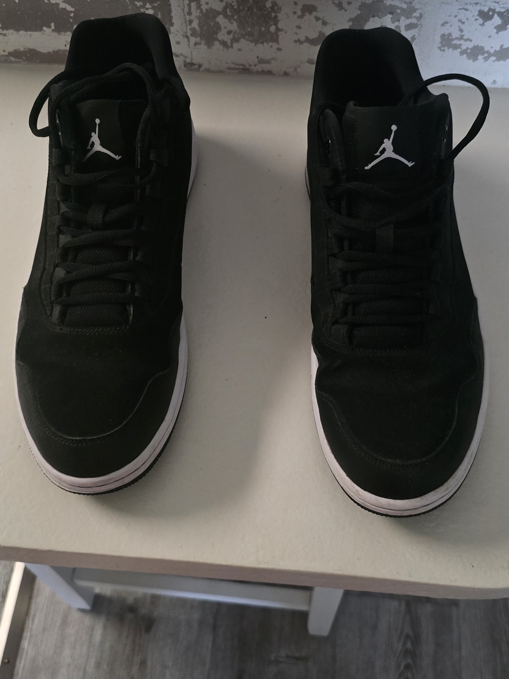 Jordan Men's Black and White Low Top Sneakers with Jumpman